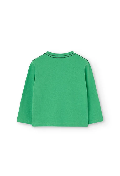 Camiseta de punto listo de bebé niño en verde