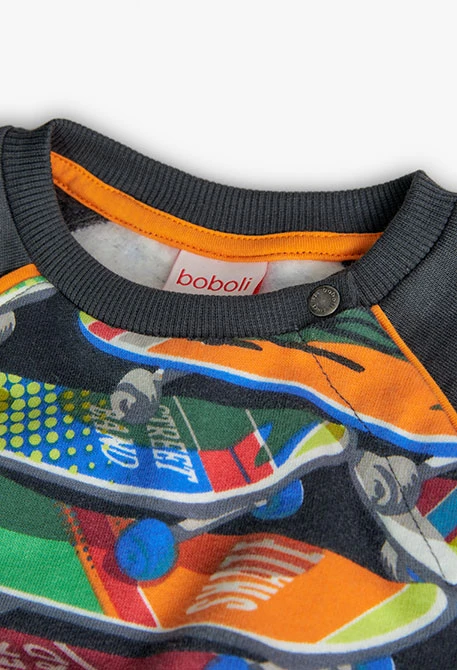 Sudadera de felpa de bebé niño estampada de snowboard