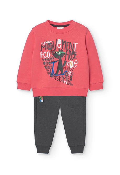 Ensemble de sweat-shirt et pantalon en molleton pour bébé garçon en orange