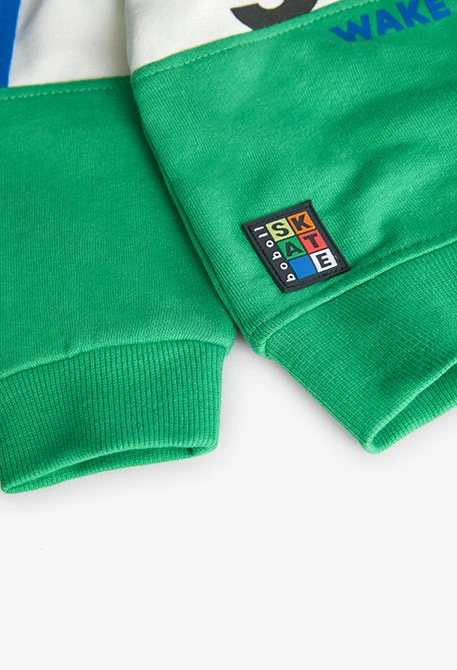 Sweatshirt de pelfa de bebé menino estampada em verde