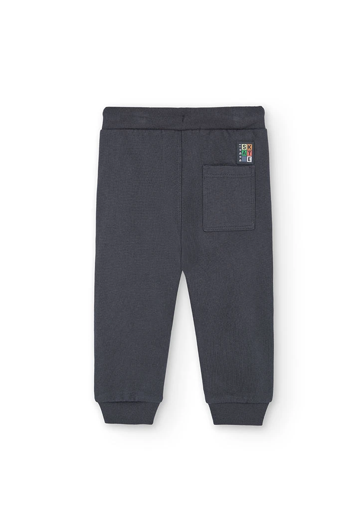 Baby boy\'s dark grey fleece trousers