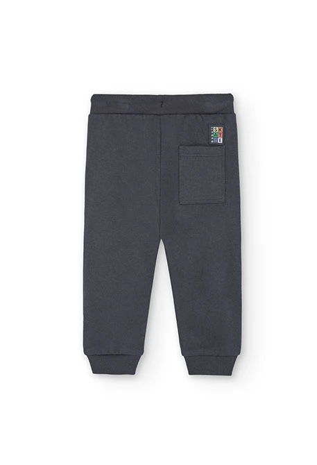 Pantalon en peluche pour bébé garçon en gris foncé