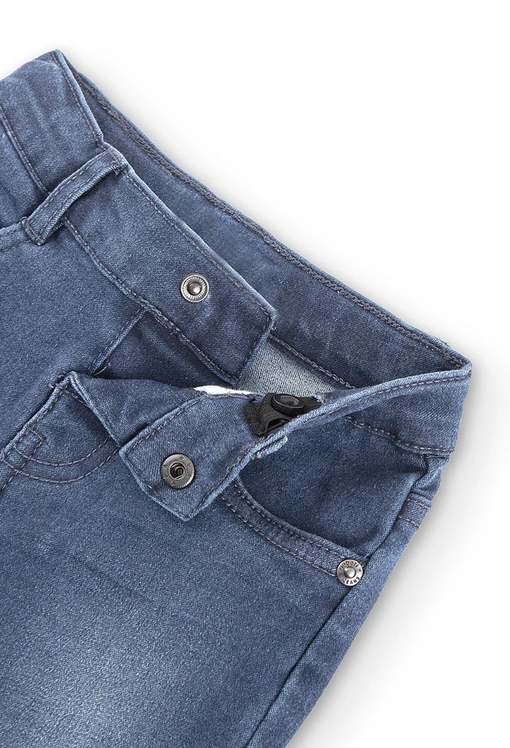Pantalón tejano elástico de niño color azul