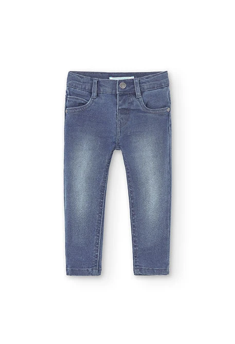 Calças denim elástica para o bebé menino