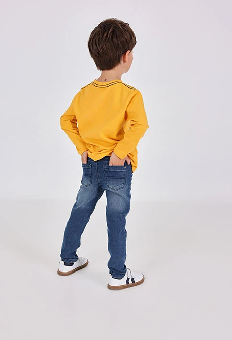 Denim stretch trousers for baby -BCI