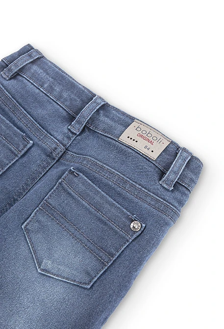 Calças denim elástica para o bebé menino