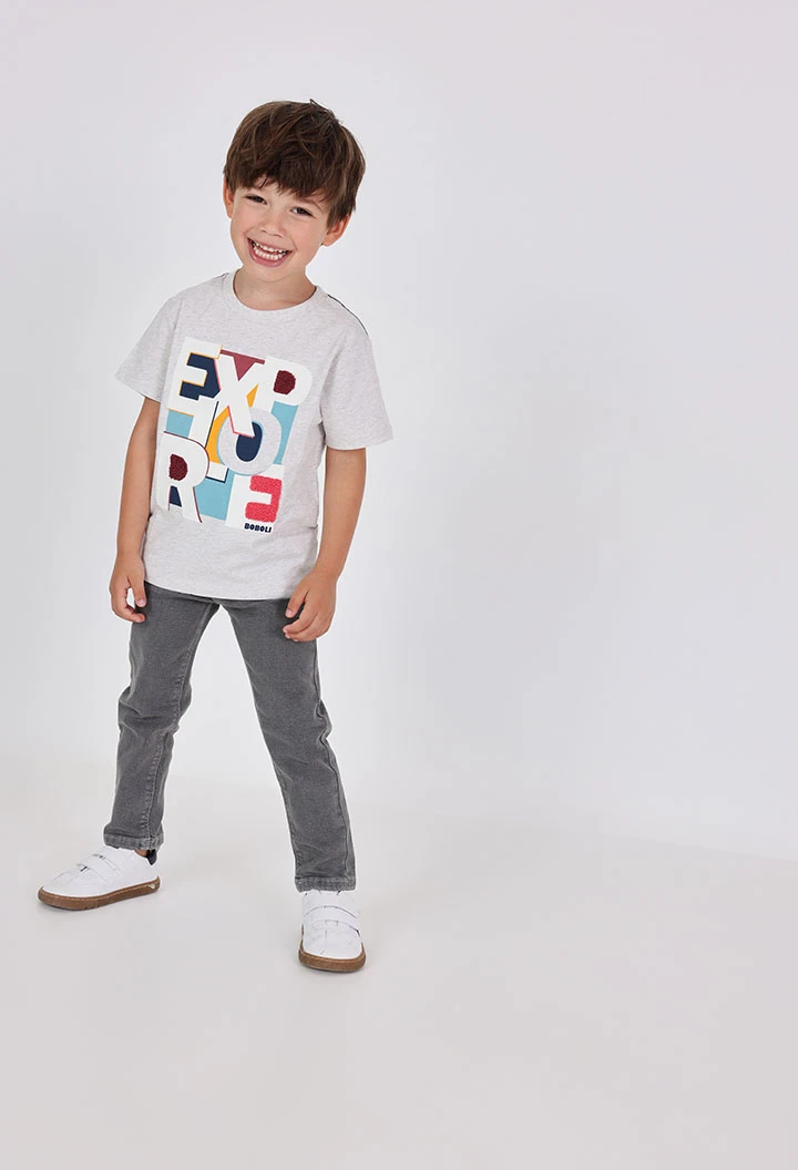 Denim stretch trousers for baby -BCI