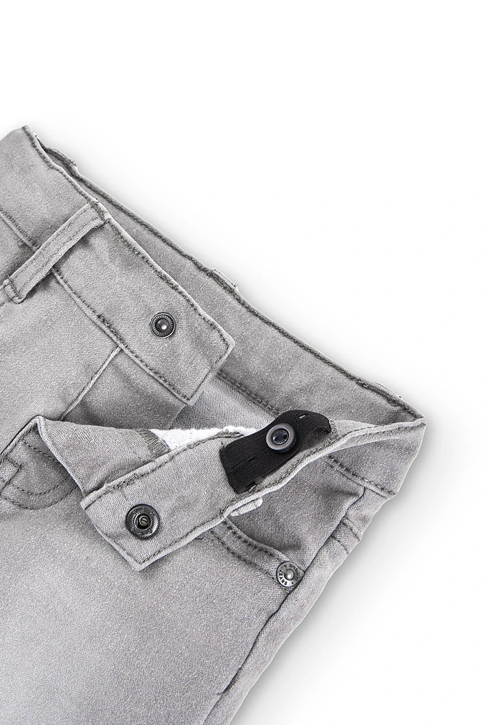 Pantaloni elasticizzati in denim grigio per bambino