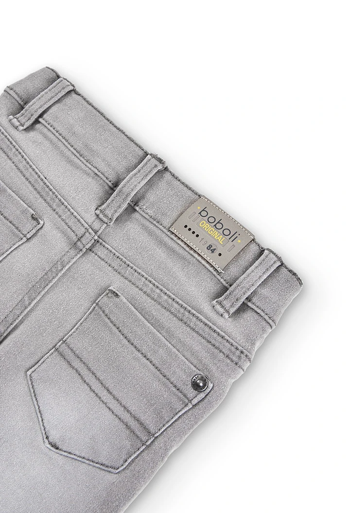 Denim stretch trousers for baby -BCI