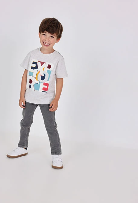 Elastische graue Jeanshose für Jungen