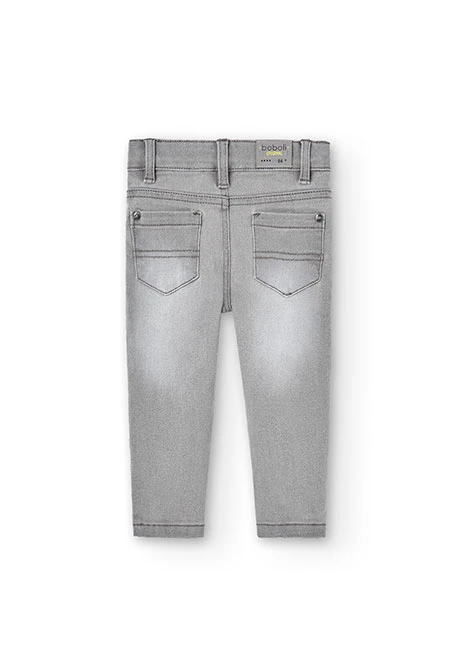 Pantalón tejano elástico de niño en color gris