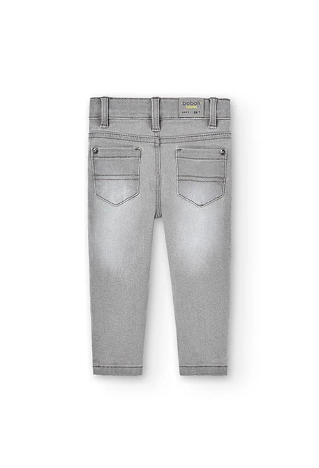 Grey stretch denim trousers for boys