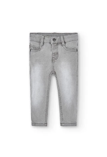 Pantalón tejano elástico de niño en color gris