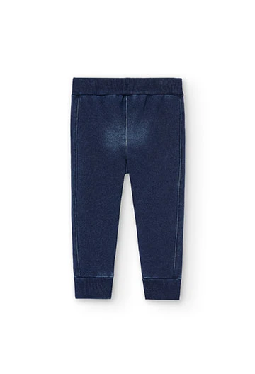 Fleece denim trousers for baby boy