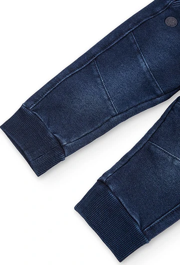 Calças felpa denim para o bebé menino