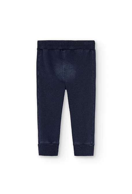 Fleece denim trousers for baby boy