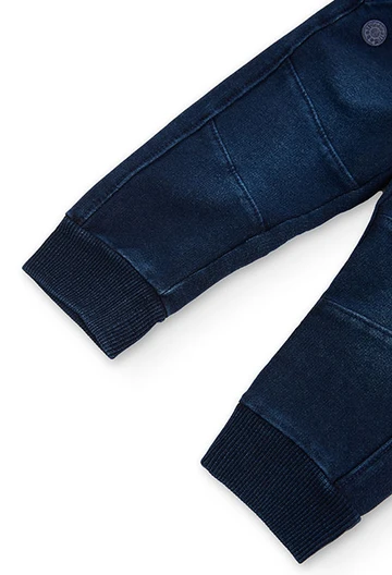 Calças felpa denim para o bebé menino