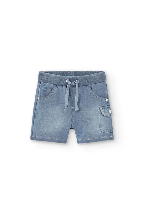 Bermuda felpa denim para o bebé menino