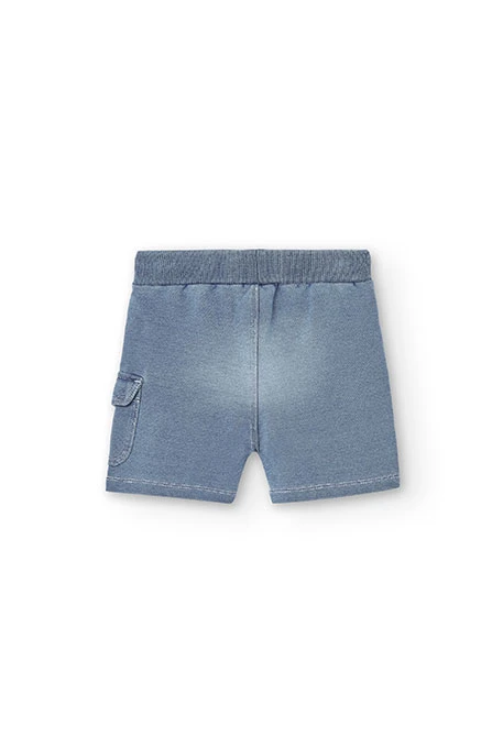 Bermuda felpa denim para o bebé menino