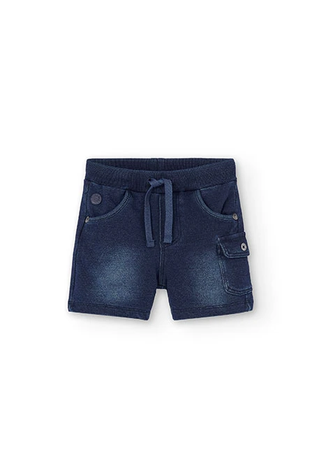 Bermuda felpa denim para o bebé menino