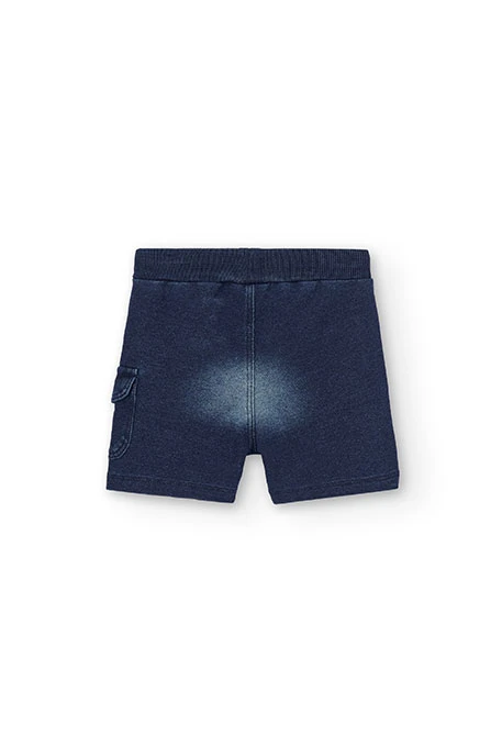 Bermuda felpa denim para o bebé menino