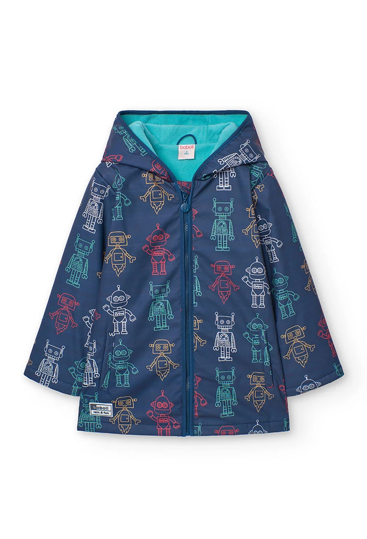 Impermeable con capucha con estampado de robots
