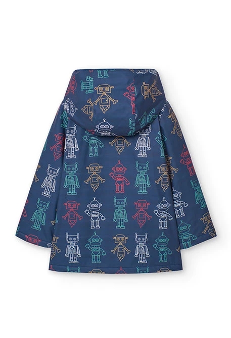 Raincoat with robot print