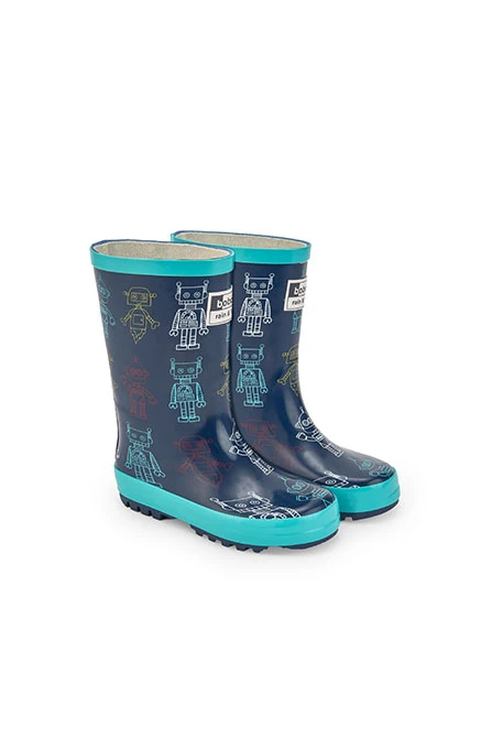 Baby boy boots with robot print