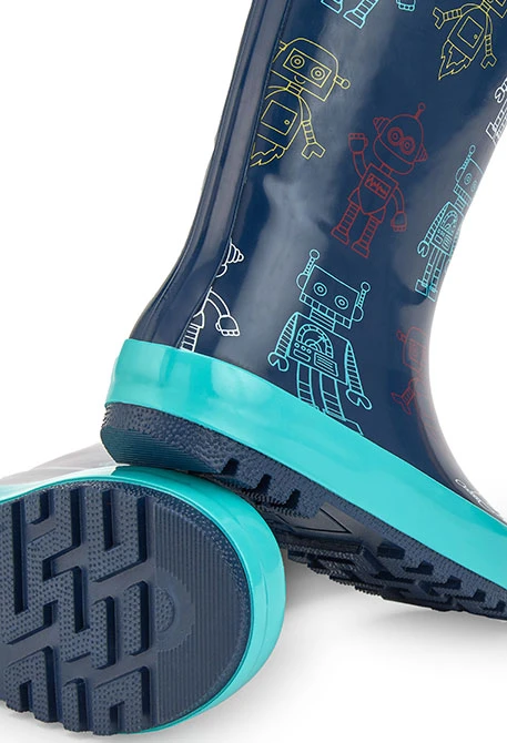 Baby boy boots with robot print