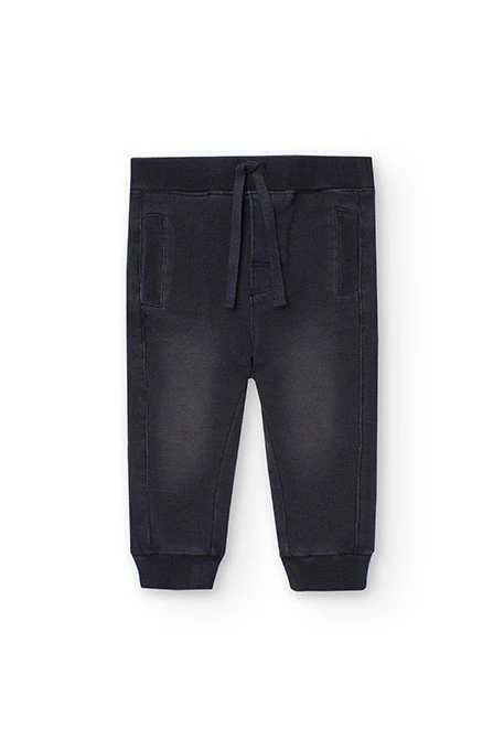 Fleece denim trousers for baby boy -BCI