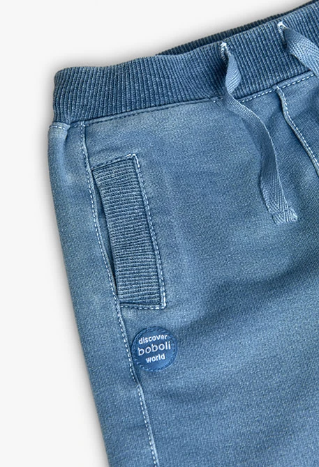 Baby boy's denim fleece trousers in bleach