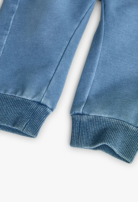 Baby boy's denim fleece trousers in bleach