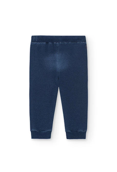 Baby boy's plush pants with pockets in blue