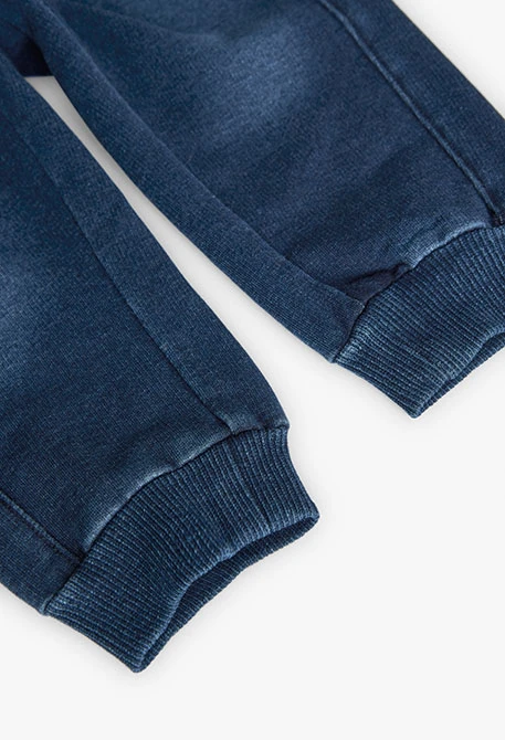 Baby boy's plush pants with pockets in blue
