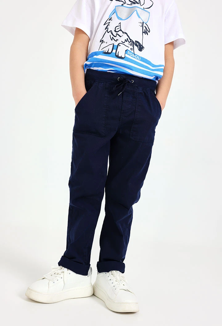 Pantalón felpa denim de bebé niño -BCI