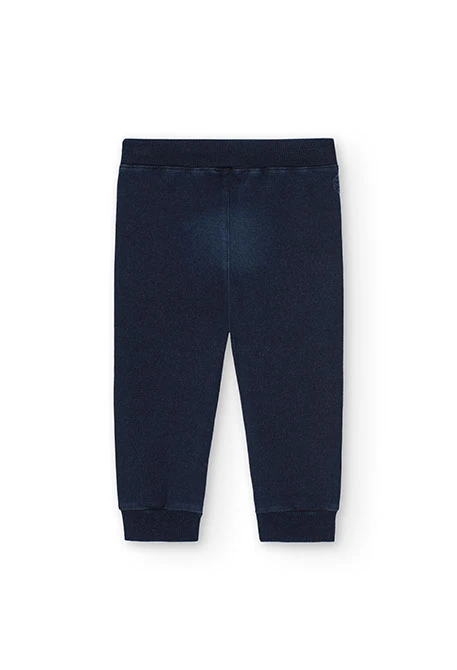 Fleece denim trousers for baby boy -BCI