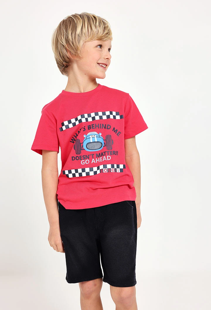 Pantalón felpa denim para bebé niño en negro