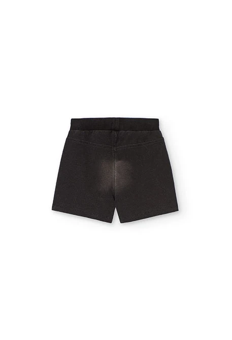 Pantalón felpa denim para bebé niño en negro