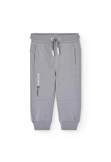 Baby boy jogger fleece trousers in grey colour