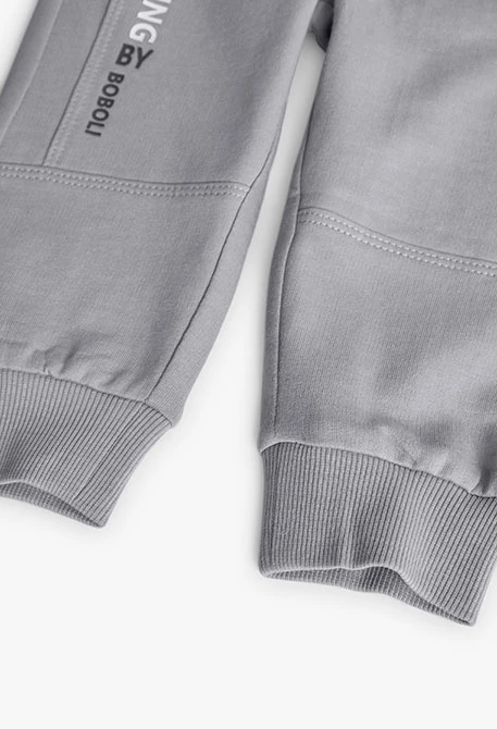 Baby boy jogger fleece trousers in grey colour