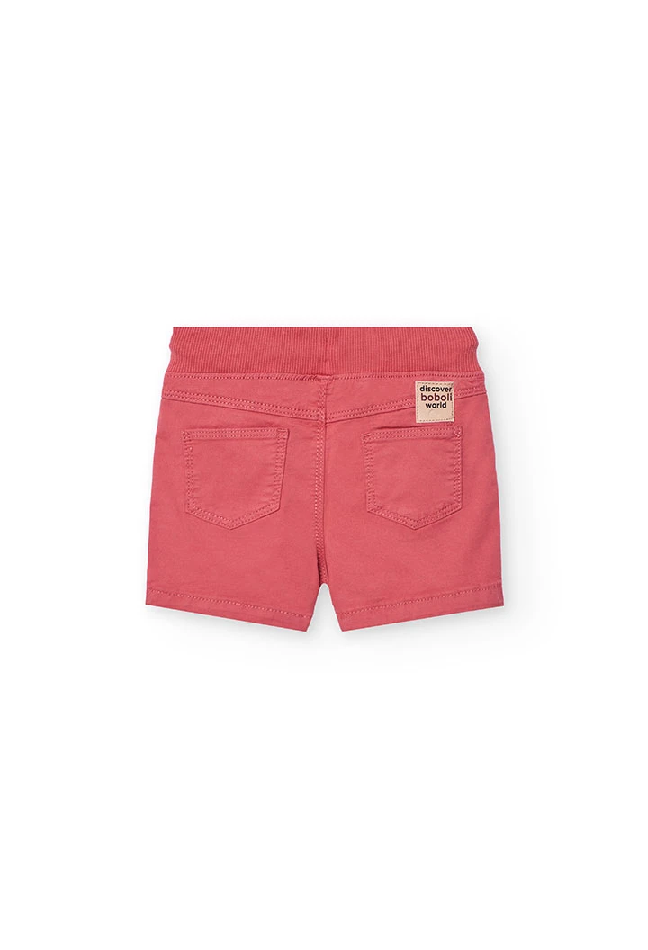 Bermuda in gabardina elasticizzata per neonato in colore granata