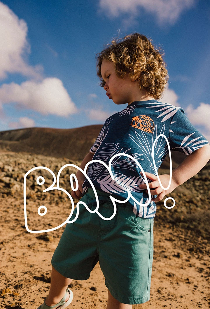 Bermudashorts aus elastischem Gabardine für Kleinkinder in Grün