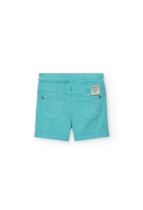 Baby boy stretch twill bermuda shorts in green