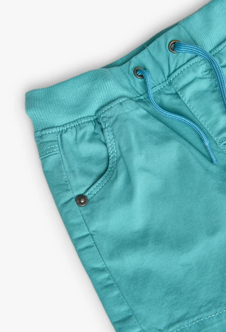 Baby boy stretch twill bermuda shorts in green