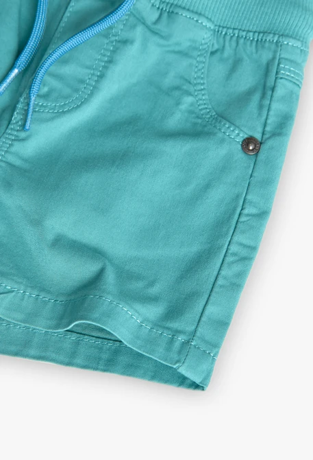 Baby boy stretch twill bermuda shorts in green