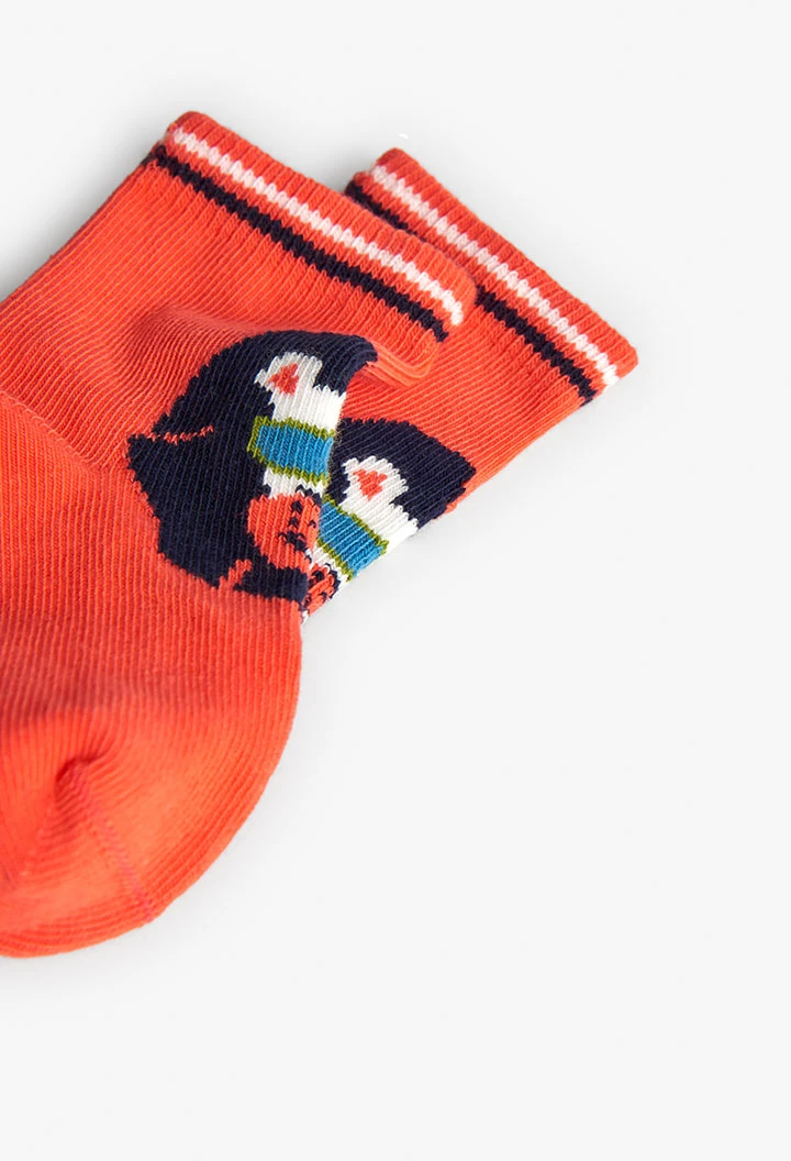 Pacco di calzini a maglia per bambino in rosso.