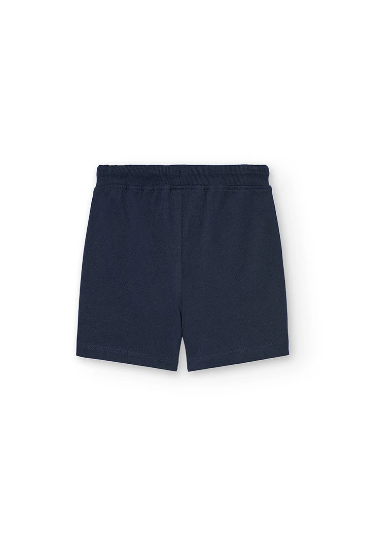Bermuda basique en tricot pour bébé garçon en bleu marine