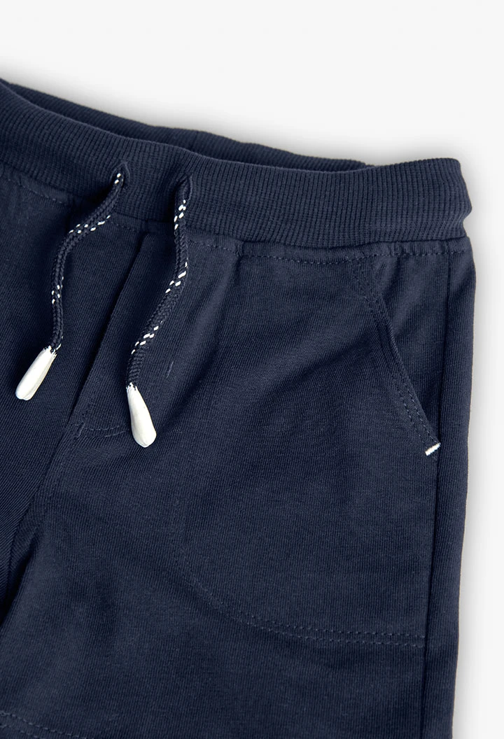 Bermuda basique en tricot pour bébé garçon en bleu marine