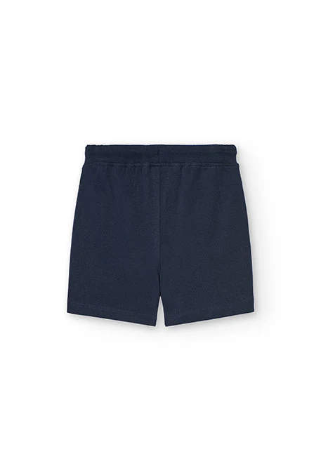Basic knit shorts for baby boy in navy blue