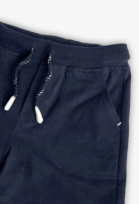 Basic knit shorts for baby boy in navy blue
